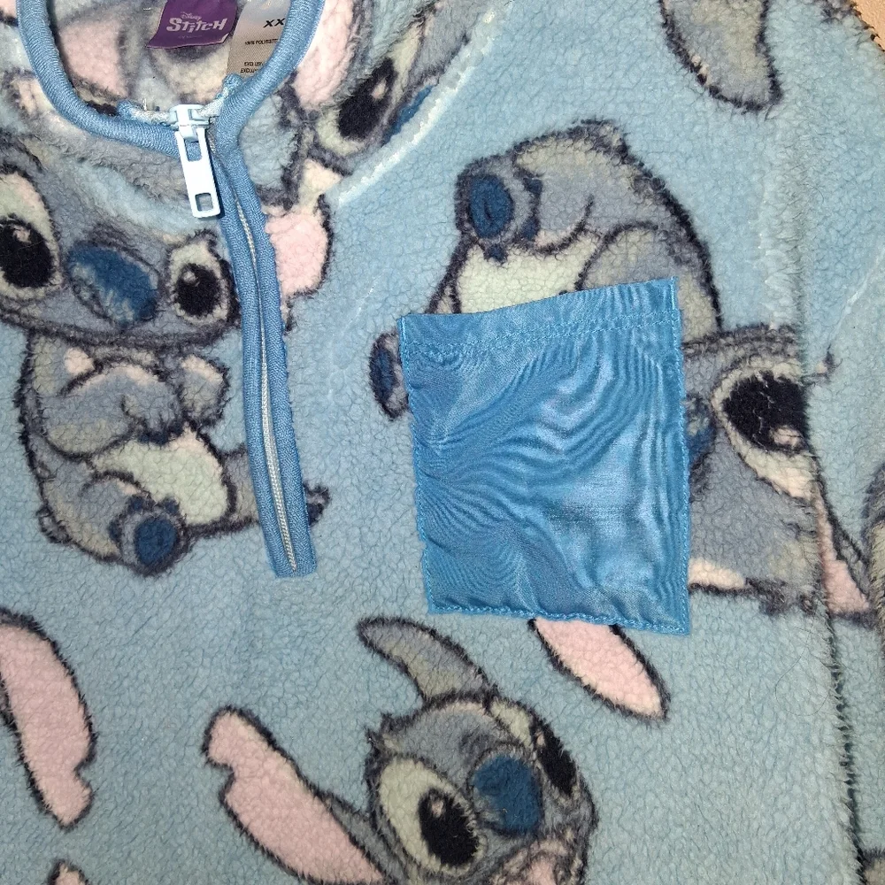 Disney Stitch Blue and Pink Fleece Jacket - Picture 5 of 7